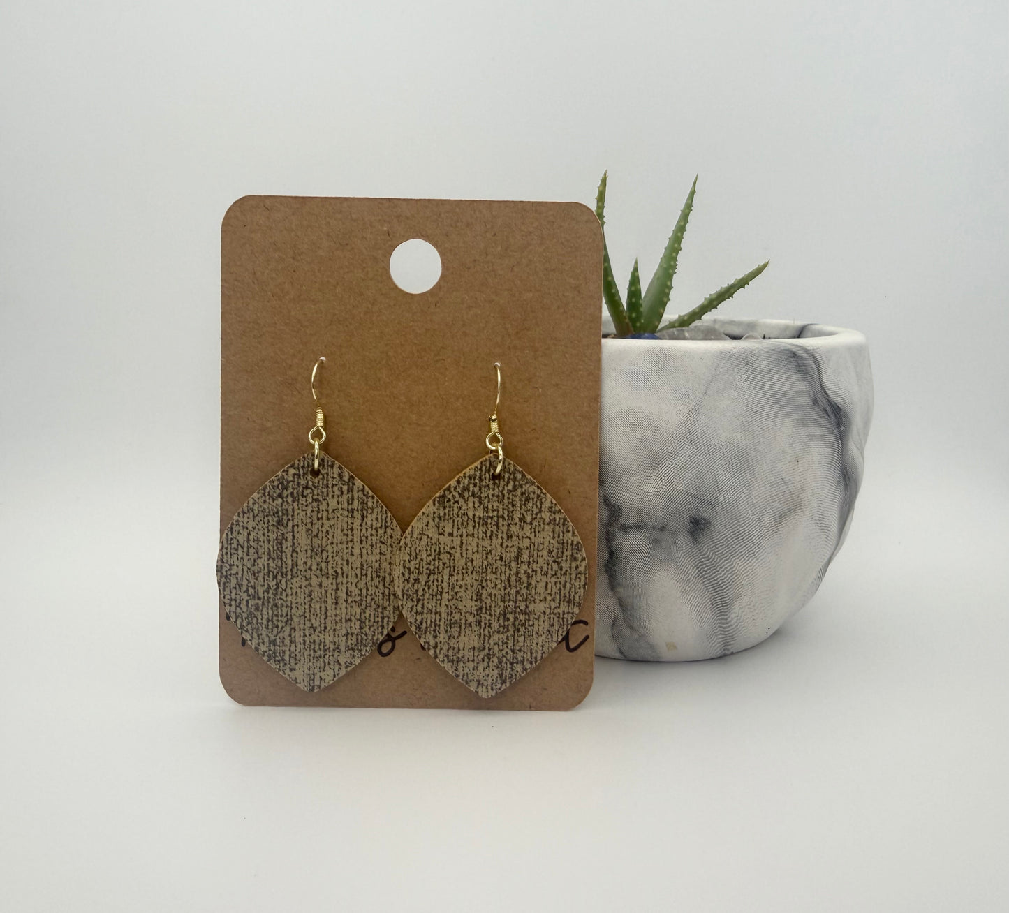 Textured Faux Leather Earrings | Lightweight Handmade Everyday Jewelry