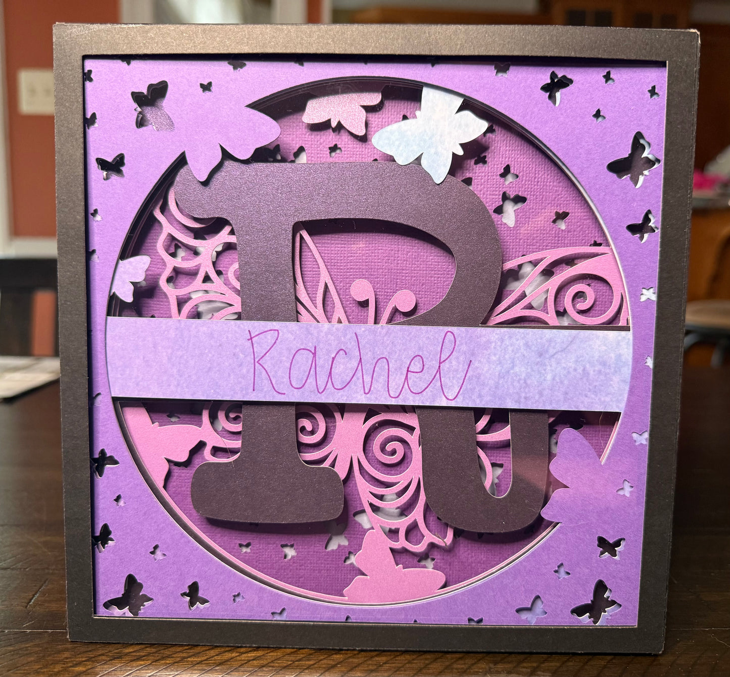 Custom Butterfly initial shadowbox